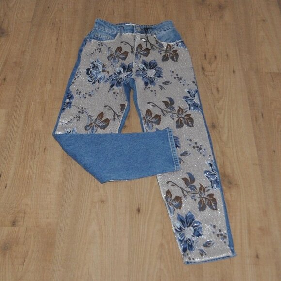MANGO women's floral jeans size 1 NWOT - Picture 1 of 3